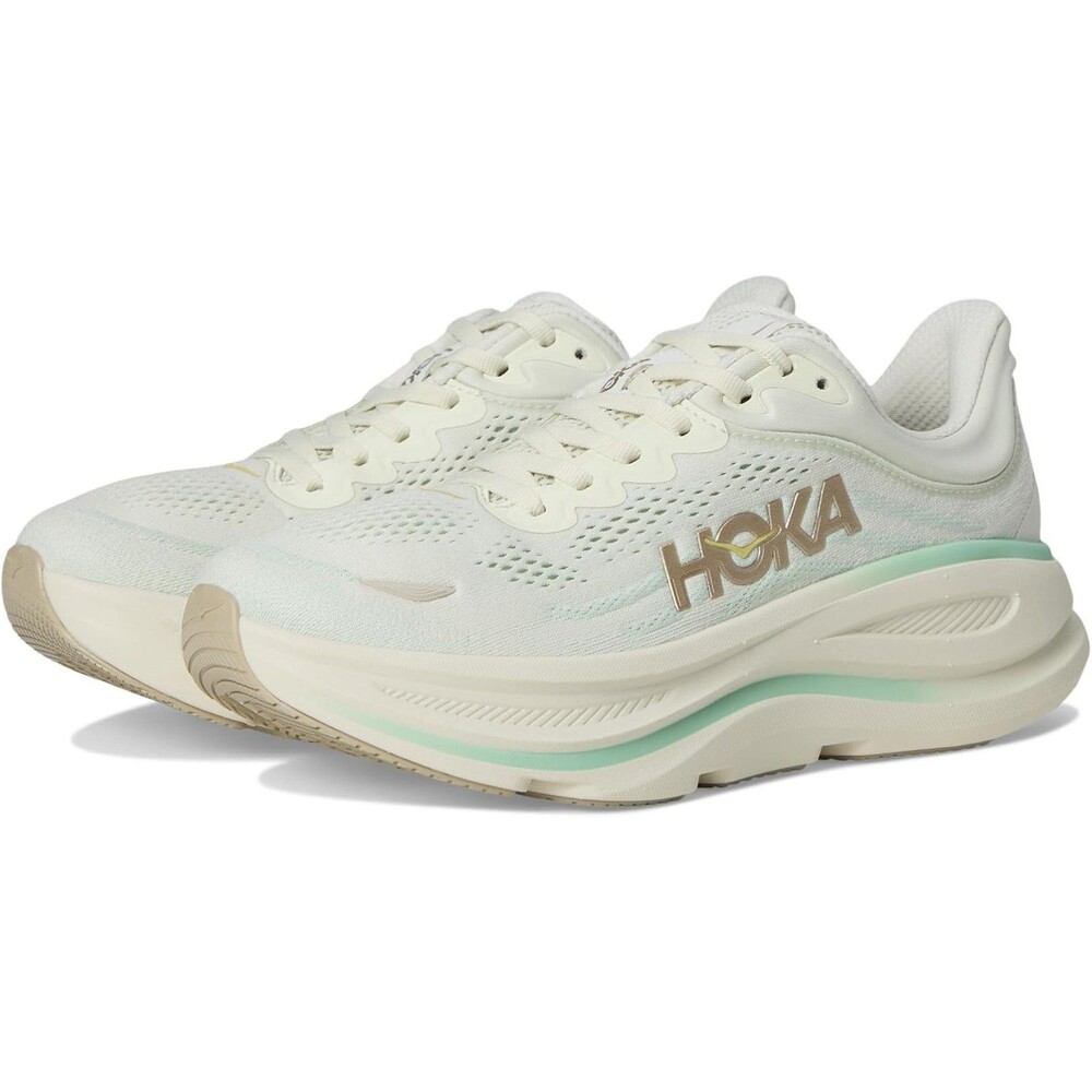 NIB Hoka One Women's Bondi 9‎ Running Athletic Sneakers TLSL WHITE GREEN 12